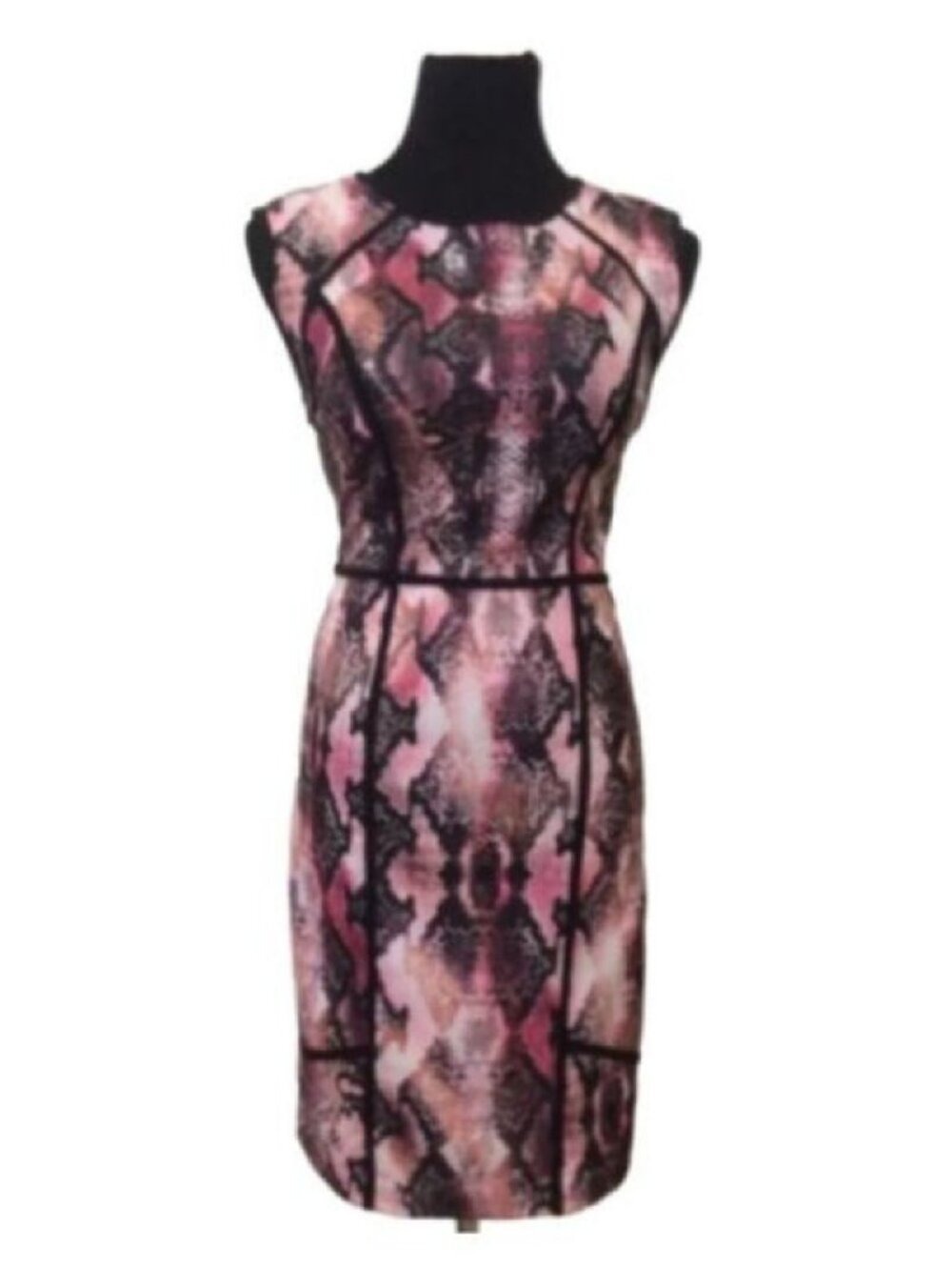 ✨Jennifer Lopez Pink Multicolor Snakeskin Print Sheath Dress  Size 0 NWT